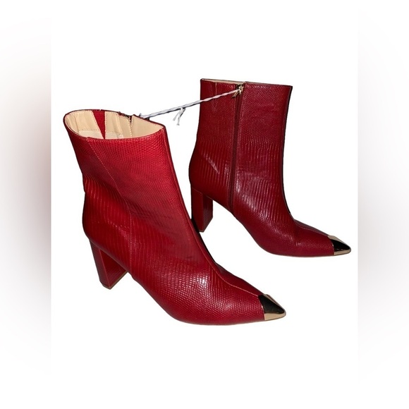 New York & Company Kyla Point‎ Toe Heeled  Faux Leather Ankle Bootie Women 9M - Picture 3 of 7